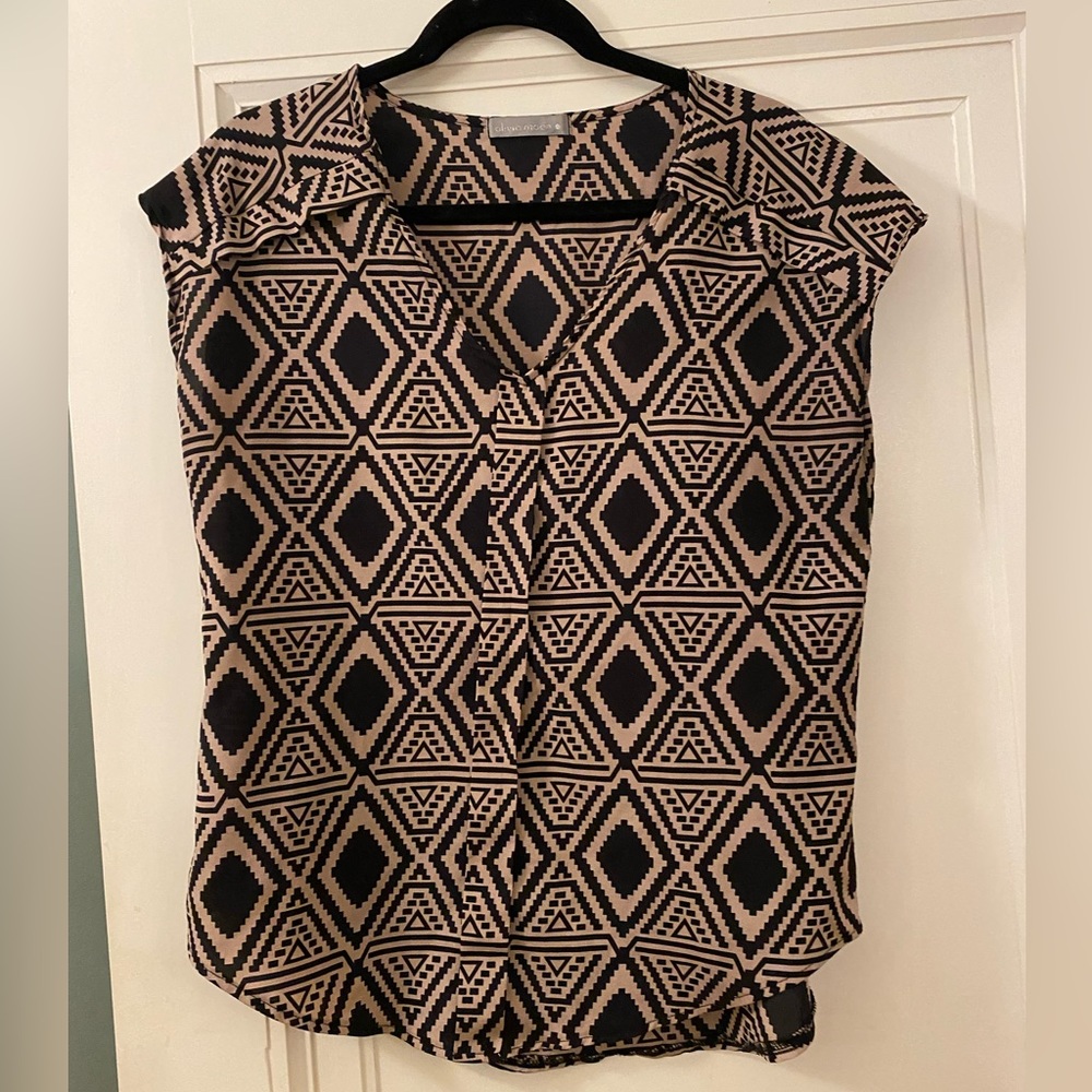 Nwot Olivia moon brand sleeveless v neck blouse. Size small.